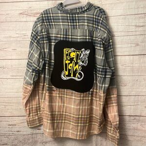 UpCycled Pearl Jam 2023 Tour T-Shirt Flannel, Handmade and One-of-a-Kind